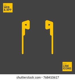 Earphones minimal vector icon. Headphones flat line icon for websites and mobile minimalistic flat design.