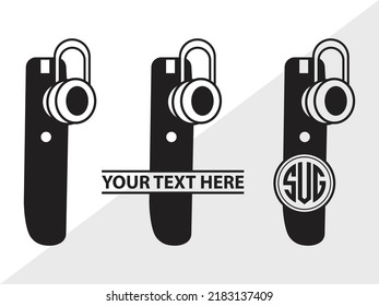 Ilustración de vectores impresos SVG de Earphones monograma