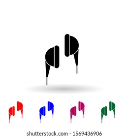 Earphones multi color icon. Simple glyph, flat vector of music instrument icons for ui and ux, website or mobile application
