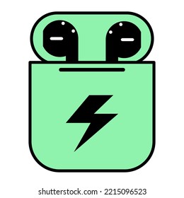 Earphones music flat icon, sound technology device sign, web audio symbol vector illustration .