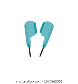 earphones music flat style icon vector illustration design