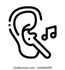 Earphones Music Icon Vector. Outline Earphones Music Sign. Isolated Contour Symbol Illustration