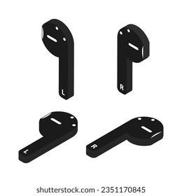 Earphones music Isometric icon , sound technology device sign, web audio symbol vector illustration .