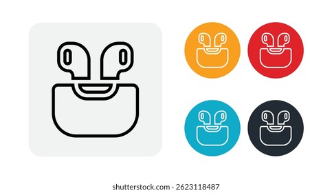 Earphones outline icon illustration isolated vector sign symbol
