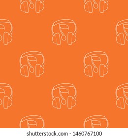 Earphones pattern vector orange for any web design best