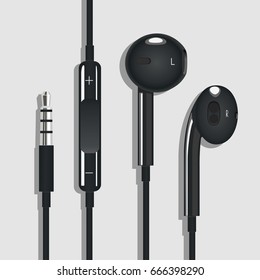 earphones for phone of black color with an input
