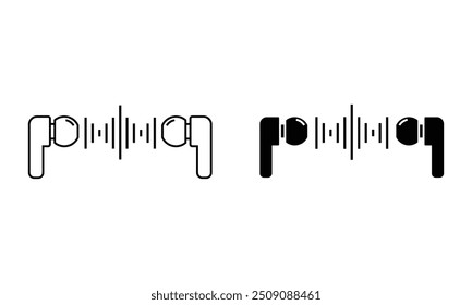 fones de ouvido com frequência de onda de som, ouvindo o vetor de ícone de música