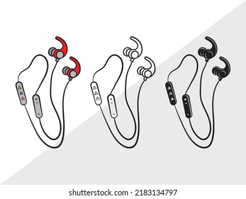 Earphones SVG Printable Vector Illustration