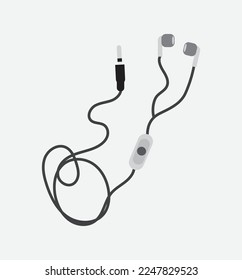 Earphones, Earphones vector art, black and white color symbol