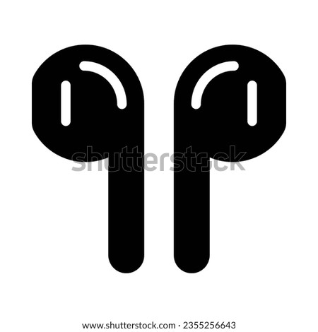 Earphones Vector Glyph Icon For Personal And Commercial Use.
