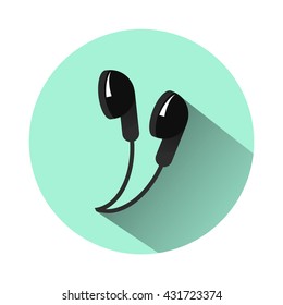 Earphones vector icon flat design