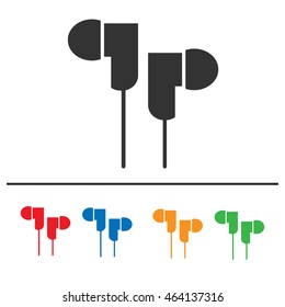 Earphones vector icon. Simple isolated sign symbol set.