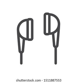 Earphones vector icon, simple sign for web site and mobile app.
