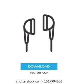 Earphones vector icon, simple sign for web site and mobile app.