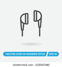 Earphones vector icon, simple sign for web site and mobile app.