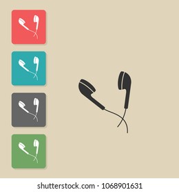 Earphones - vector icon. Symbol for web, infographics, print design and mobile UX/UI kit. Vector illustration, EPS10.