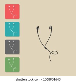 Earphones - vector icon. Symbol for web, infographics, print design and mobile UX/UI kit. Vector illustration, EPS10.