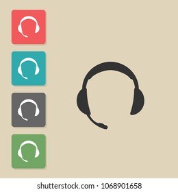 Earphones - vector icon. Symbol for web, infographics, print design and mobile UX/UI kit. Vector illustration, EPS10.
