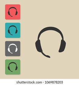 Earphones - vector icon. Symbol for web, infographics, print design and mobile UX/UI kit. Vector illustration, EPS10.
