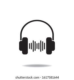Earphones vector icon, web design element