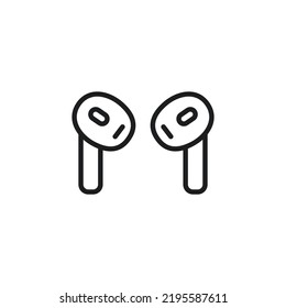 Earphones vector line icon. Wireless headphones