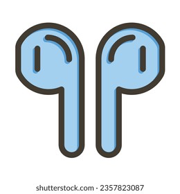 Earphones Vector Thick Line Filled Colors Icon For Personal And Commercial Use.

