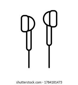 Earphones vector wireless device linear style icon, headphones flat symbol isolated on white background