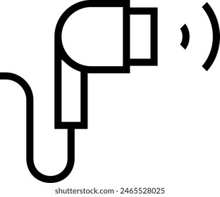 earpiece icon. Thin linear style design isolated on white background