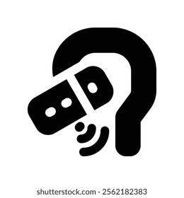 earpiece icon. vector glyph icon for your website, mobile, presentation, and logo design.