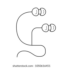 Earpieces vector line icon isolated on white background. Earpieces line icon for infographic, website or app. Scalable icon designed on a grid system.