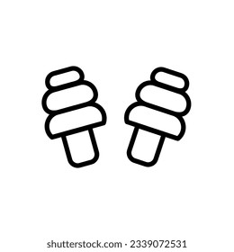 icono de earplug,línea o ilustración plana en fondo blanco..eps