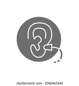 Earplugs grey icon. Isolated on white background