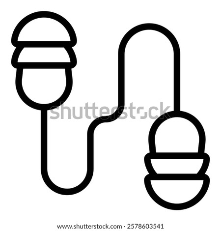 Earplugs icon outline vector. Noise auditory. Listen protection