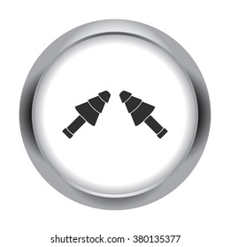 Earplugs simple icon on colorful round background
