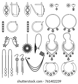 earring clasps types outline