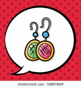 earring color doodle, speech bubble