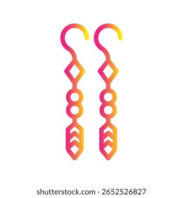 Ícone de vetor de ilustração de gradiente de Cor de Brinco que pode facilmente modificar ou editar 