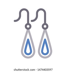 earring colour line vector icon