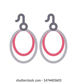 earring colour line vector icon