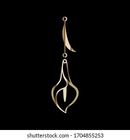 Earring Design. Cutout jewellery with leaves and flower. Template is suitable for creating fashion & charm women jewellery: earrings, necklace, bracelet or interior decor.