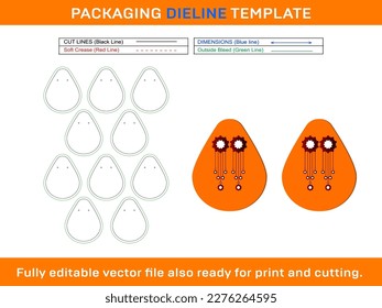 Earring Display Card, Dieline Template