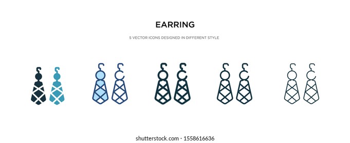 earring icon in different style vector illustration. two colored and black earring vector icons designed in filled, outline, line and stroke style can be used for web, mobile, ui