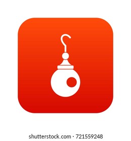Earring icon digital red for any design isolated on white vector illustration