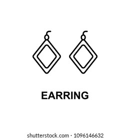 earring icon. Element of women accessories with names icon for mobile concept and web apps. Thin line earring icon can be used for web and mobile. Premium icon on white background