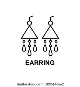 earring icon. Element of women accessories with names icon for mobile concept and web apps. Thin line earring icon can be used for web and mobile. Premium icon on white background
