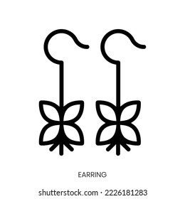 earring icon. Line Art Style Design Isolated On White Background