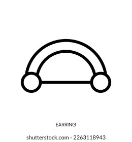 earring icon. Line Art Style Design Isolated On White Background