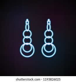 earring icon in neon style. One of Woman Accessories collection icon can be used for UI, UX