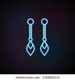 earring icon in neon style. One of Woman Accessories collection icon can be used for UI, UX