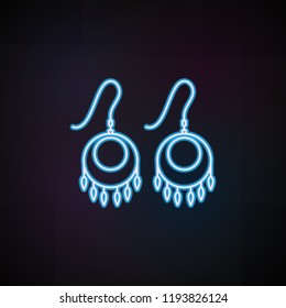 earring icon in neon style. One of Woman Accessories collection icon can be used for UI, UX